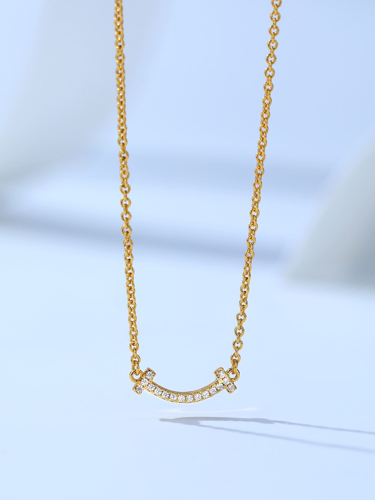 티파니 스마일 목걸이 (V-gold소재) (3COLOR) (1CM)